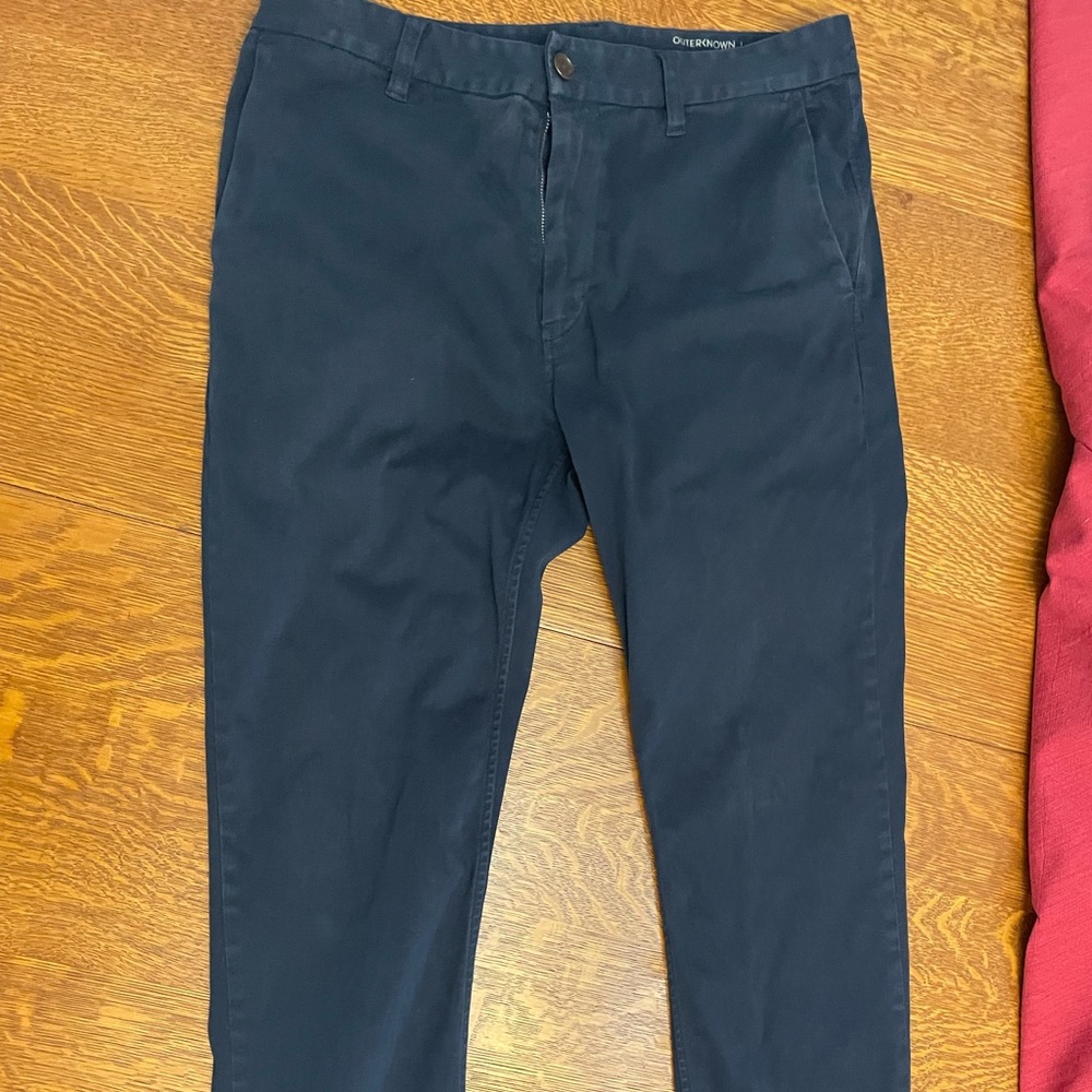 Outerknown slim cut navy pants